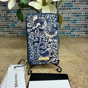 New Brahmin Lennon Blue Filigree wallet